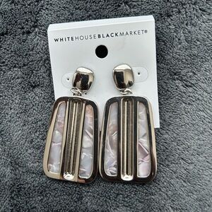 WHBM Silver & Mother of Pearl Dangling Earrings